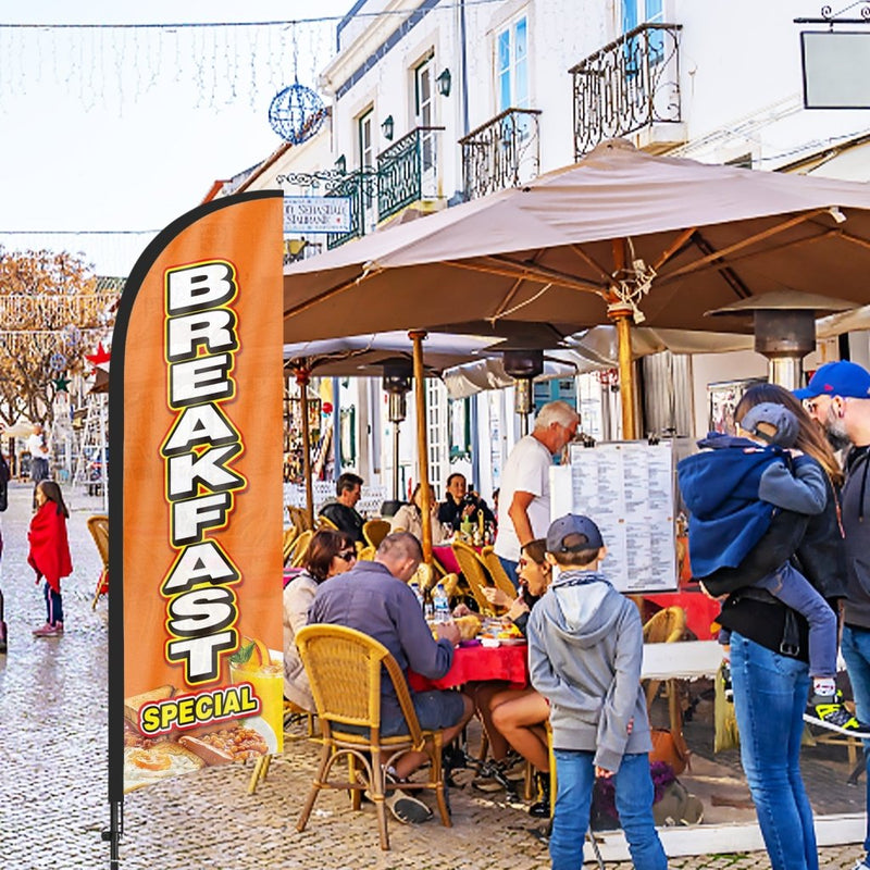 Breakfast Signs - 8Ft Breakfast Special Feather Flags Pole Kit