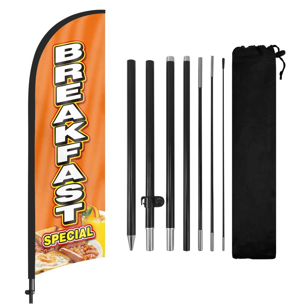 Breakfast Signs - 8Ft Breakfast Special Feather Flags Pole Kit