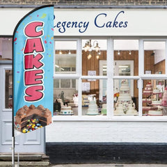 Cake Sign - 8ft Cakes Feather Flag!（Flagpole Not Included） - FSFlag