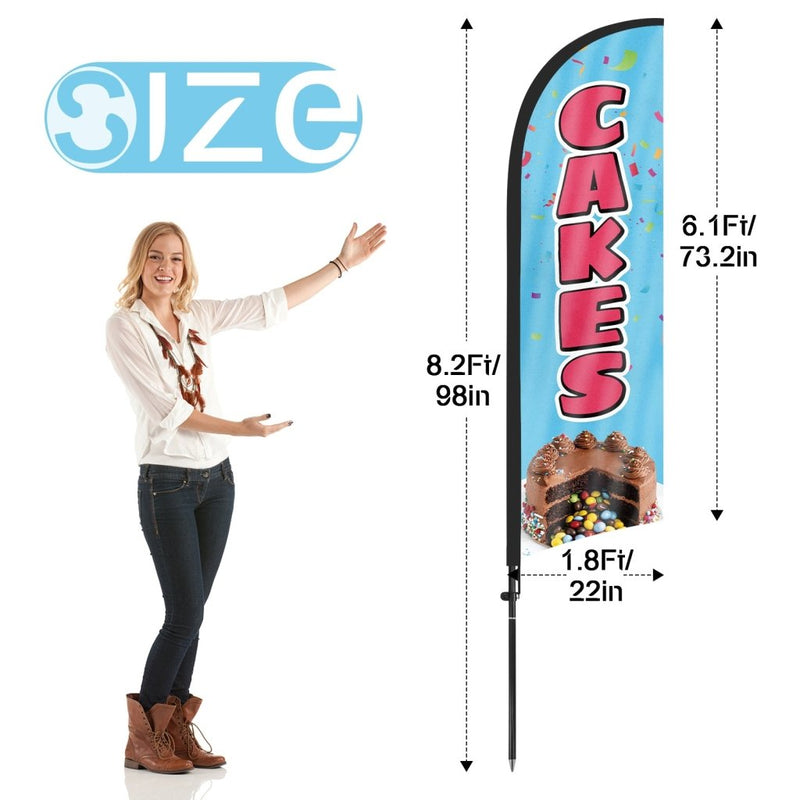 Cakes Flag - 8Ft Cakes Feather Flag Pole Kit