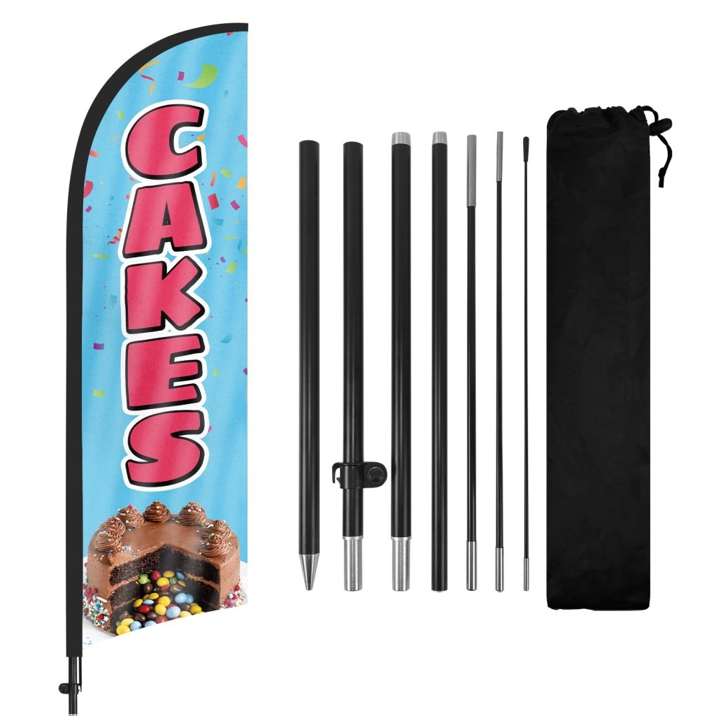 Cakes Flag - 8Ft Cakes Feather Flag Pole Kit
