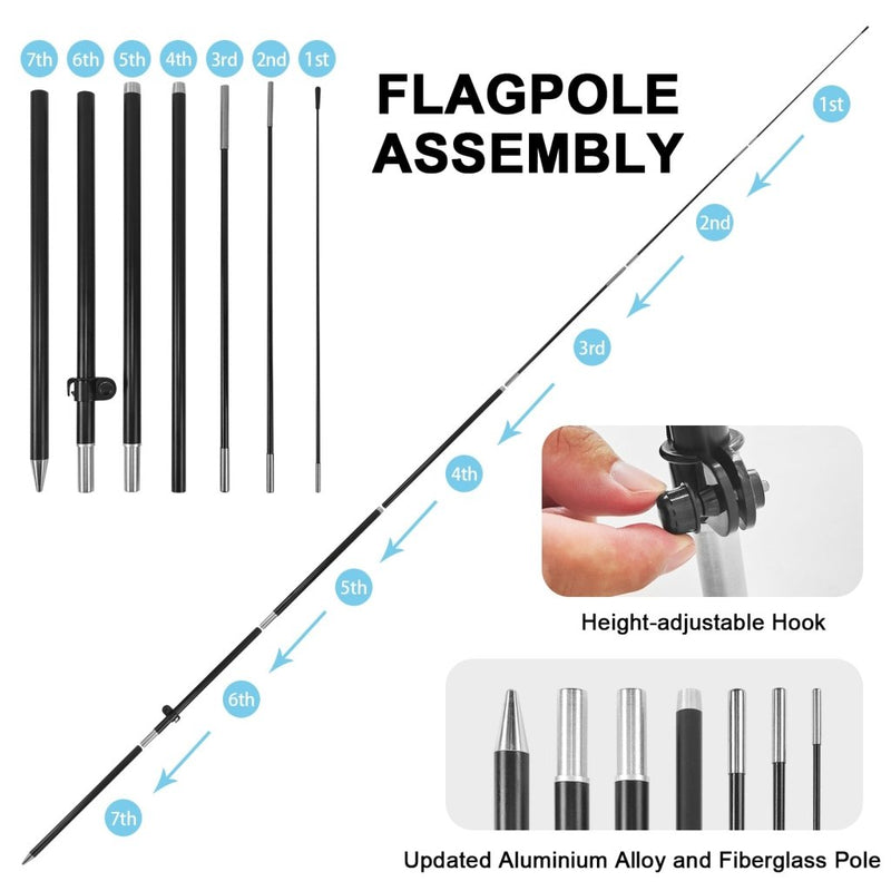 Cakes Flag - 8Ft Cakes Feather Flag Pole Kit