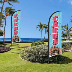 Cakes Flag - 8Ft Cakes Feather Flag Pole Kit