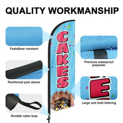 Cakes Flag - 8Ft Cakes Feather Flag Pole Kit
