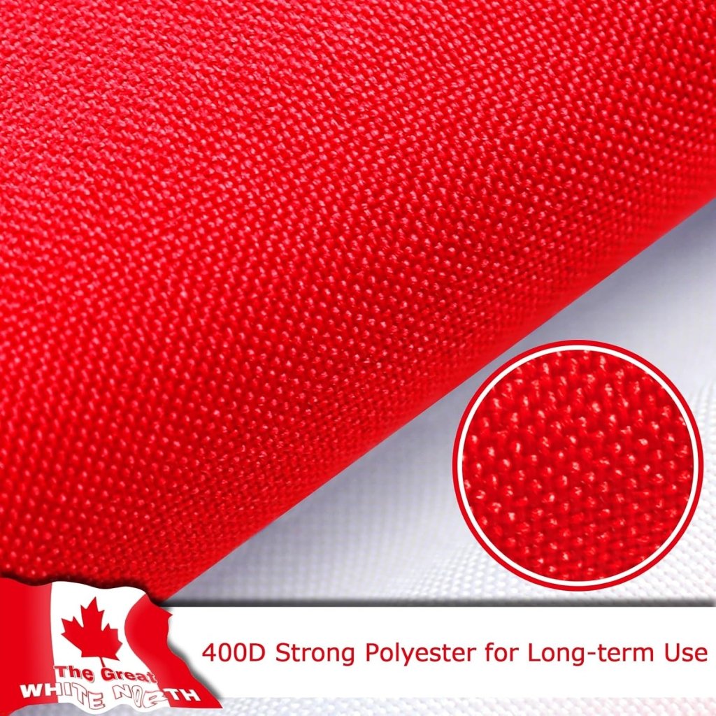 Canada Canadian The Great White North Flag for Outside, 400D Heavy Duty Polyester, Double - Sided Printing, Quadruple Stitched Fly Hem, Fade Resistant, 2 Brass Grommets