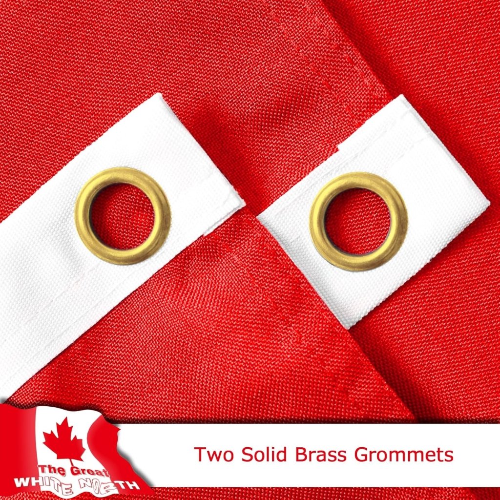 Canada Canadian The Great White North Flag for Outside, 400D Heavy Duty Polyester, Double - Sided Printing, Quadruple Stitched Fly Hem, Fade Resistant, 2 Brass Grommets