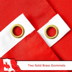 Canada Flag for Outside, 400D Heavy Duty Polyester, Double - Sided Printing, Quadruple Stitched Fly Hem, Fade Resistant, 2 Brass Grommets（副本）