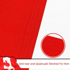Canada Flag for Outside, 400D Heavy Duty Polyester, Double - Sided Printing, Quadruple Stitched Fly Hem, Fade Resistant, 2 Brass Grommets（副本）