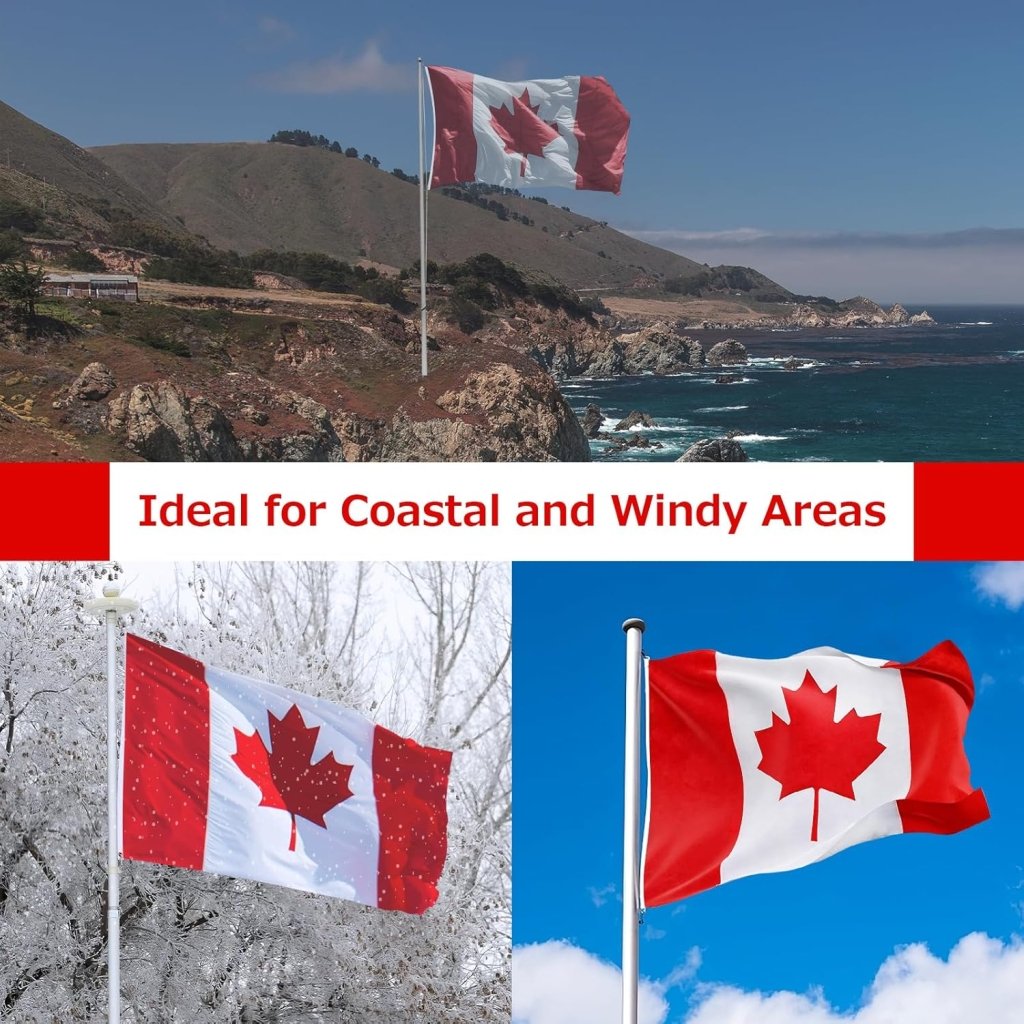 Canada Flag for Outside, 400D Heavy Duty Polyester, Double - Sided Printing, Quadruple Stitched Fly Hem, Fade Resistant, 2 Brass Grommets（副本）