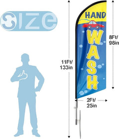 Car Wash Signs - 11ft Car Wash Feather Flag Pole Kit for Car Auto Wash - FSFlag