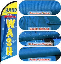Car Wash Signs - 11ft Car Wash Feather Flag Pole Kit for Car Auto Wash - FSFlag