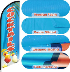 Cocktail sign - Cocktails Feather Flag!（Flagpole Not Included） - FSFlag