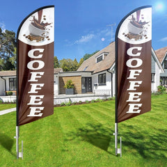 Coffee Flag - 8ft Coffee Feather Flag!（Flagpole Not Included） - FSFlag