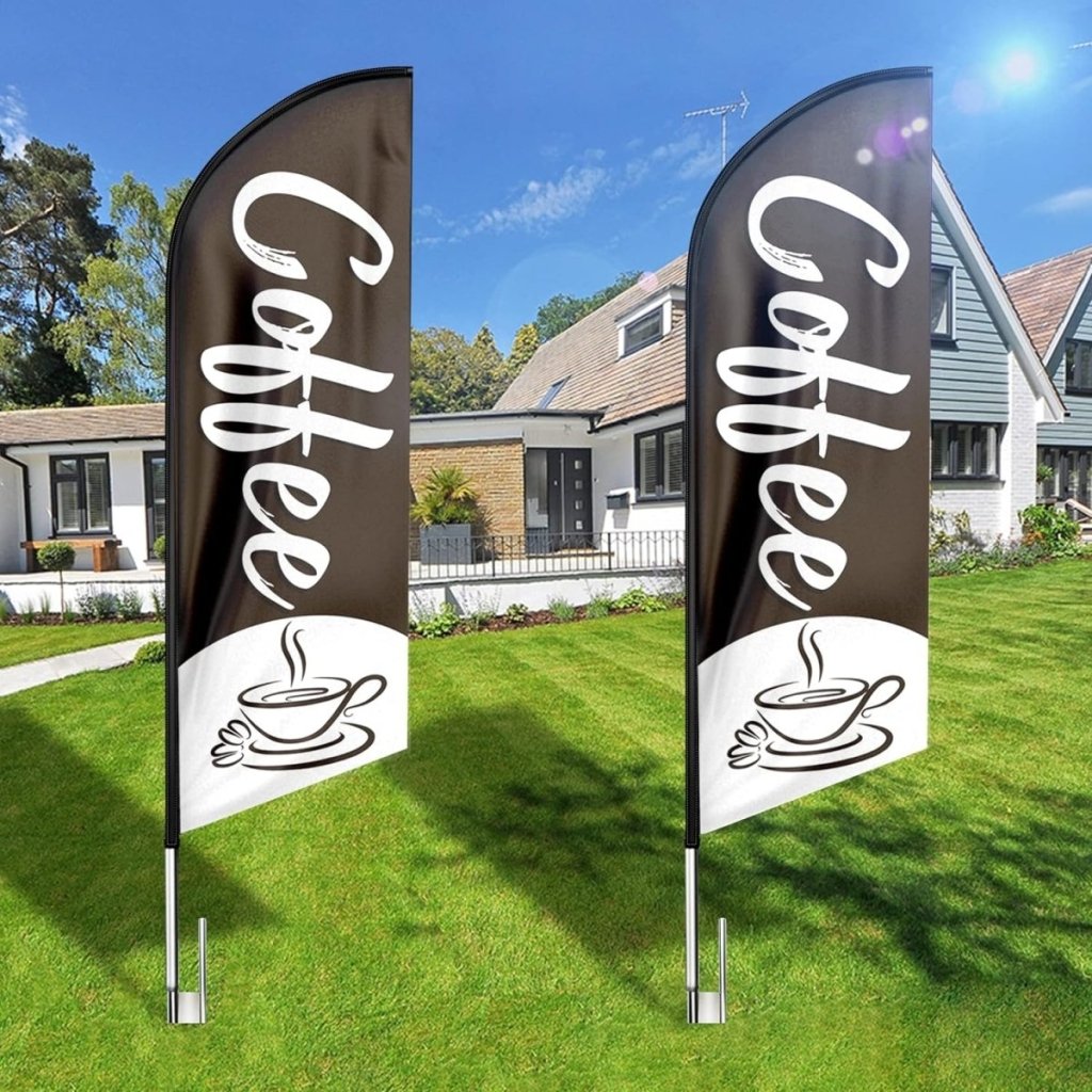Coffee Shop Signs - Coffee Feather Flag!（Flagpole Not Included） - FSFlag