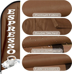 Coffee sign - 8ft Coffee Espresso Feather Flag!（Flagpole Not Included） - FSFlag