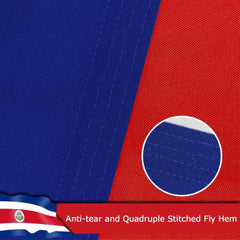 Costa Rica Costa Rican Flag for Outside, 400D Heavy Duty Polyester, Double - Sided Printing, Quadruple Stitched Fly Hem, Fade Resistant, 2 Brass Grommets
