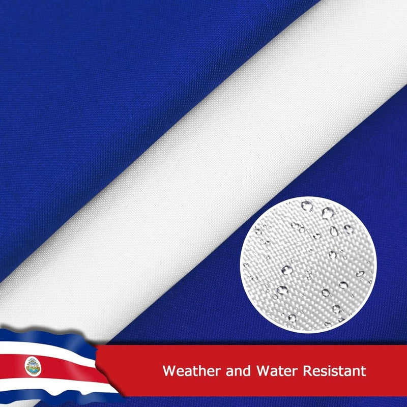 Costa Rica Costa Rican Flag for Outside, 400D Heavy Duty Polyester, Double - Sided Printing, Quadruple Stitched Fly Hem, Fade Resistant, 2 Brass Grommets