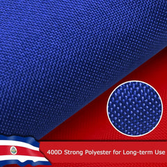 Costa Rica Costa Rican Flag for Outside, 400D Heavy Duty Polyester, Double - Sided Printing, Quadruple Stitched Fly Hem, Fade Resistant, 2 Brass Grommets