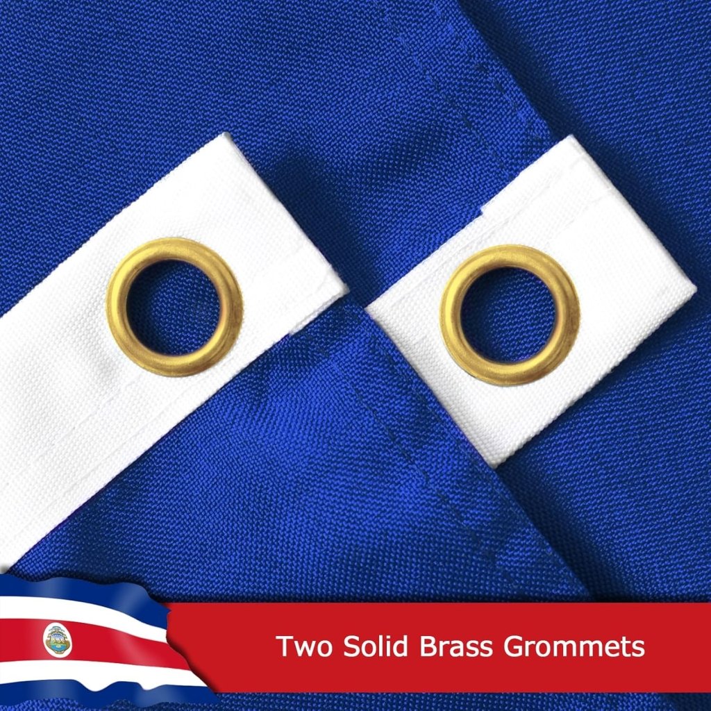 Costa Rica Costa Rican Flag for Outside, 400D Heavy Duty Polyester, Double - Sided Printing, Quadruple Stitched Fly Hem, Fade Resistant, 2 Brass Grommets