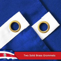 Costa Rica Costa Rican Flag for Outside, 400D Heavy Duty Polyester, Double - Sided Printing, Quadruple Stitched Fly Hem, Fade Resistant, 2 Brass Grommets