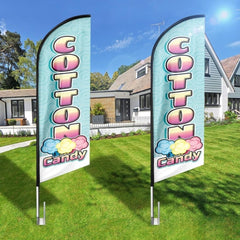 Cotton Candy Sign - 8ft Cotton Candy Feather Flag!（Flagpole Not Included） - FSFlag