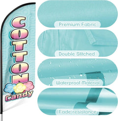 Cotton Candy Sign - 8ft Cotton Candy Feather Flag!（Flagpole Not Included） - FSFlag