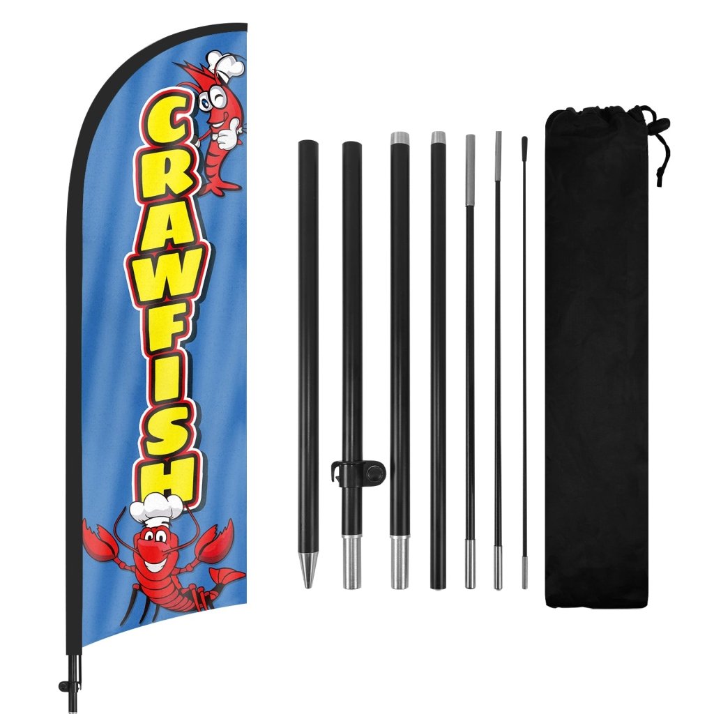 Crawfish Flag – 8Ft Feather Flag with Pole & Stake