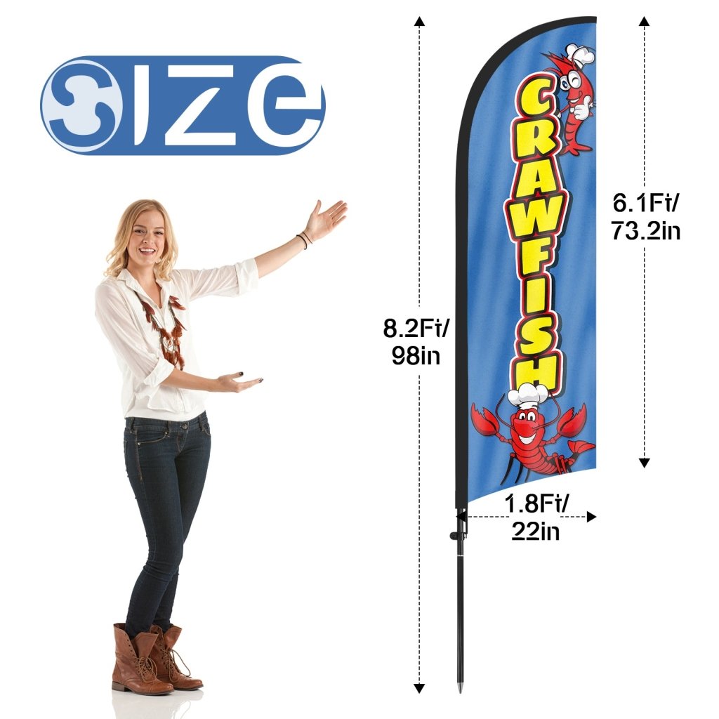Crawfish Flag – 8Ft Feather Flag with Pole & Stake