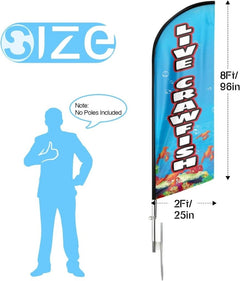 Crawfish Flag - 8ft Live Crawfish Feather Flag!（Flagpole Not Included） - FSFlag