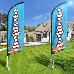 Crawfish Flag - 8ft Live Crawfish Feather Flag!（Flagpole Not Included） - FSFlag
