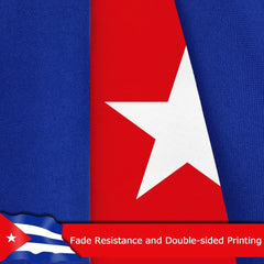 Cuba Cuban Flag for Outside, 400D Heavy Duty Polyester, Double - Sided Printing, Quadruple Stitched Fly Hem, Fade Resistant, 2 Brass Grommets