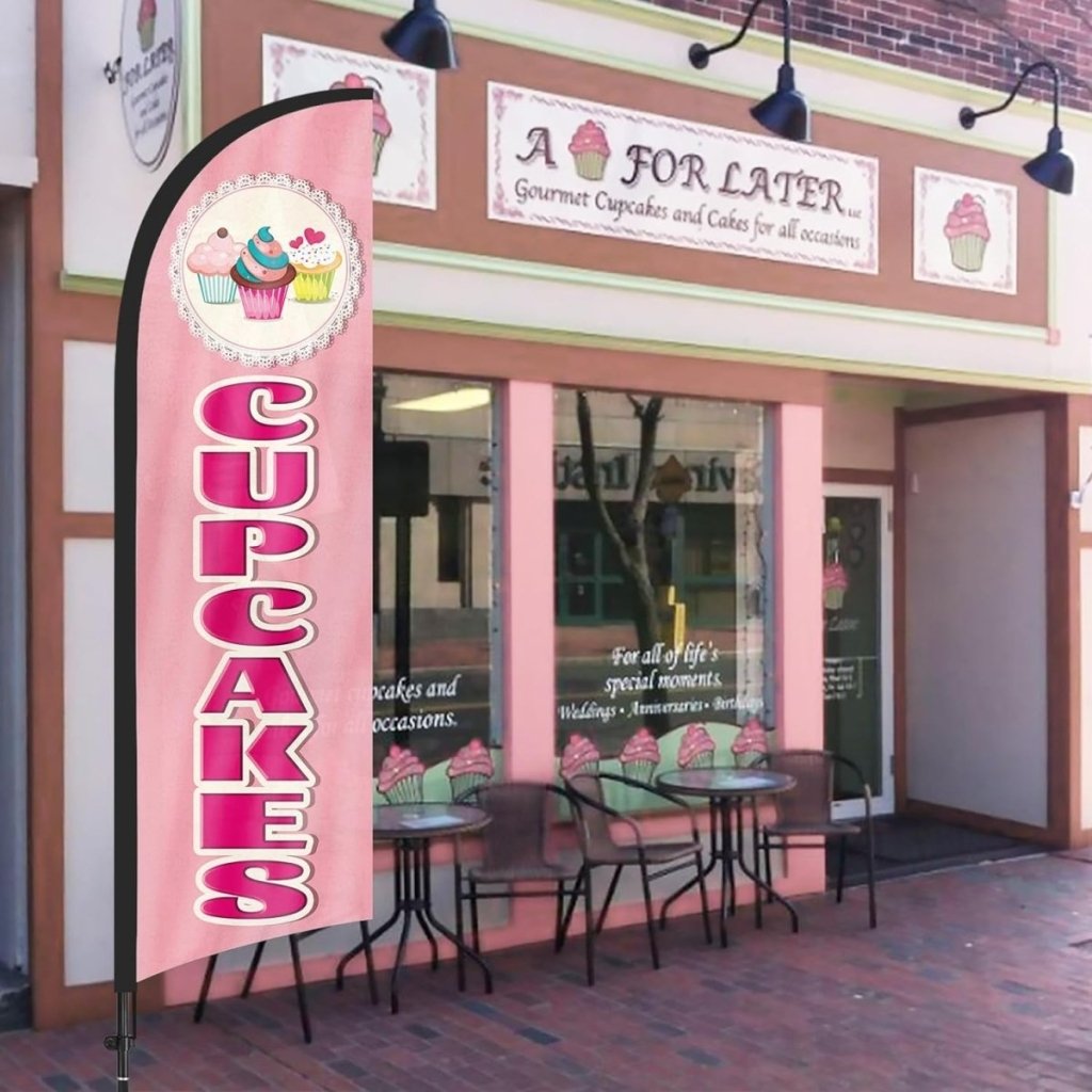 Cupcake Sign - 8ft Cupcakes Feather Flag Kit with Pole and Stake - FSFlag