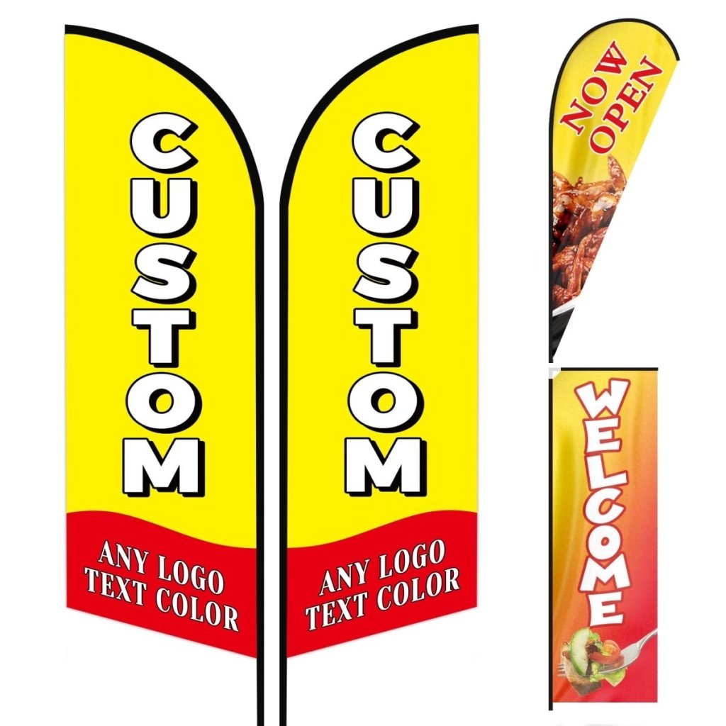 Custom Blade Flags - 2.6x13.5FT,Single/Double（Flagpole Not Included） - FSFlag