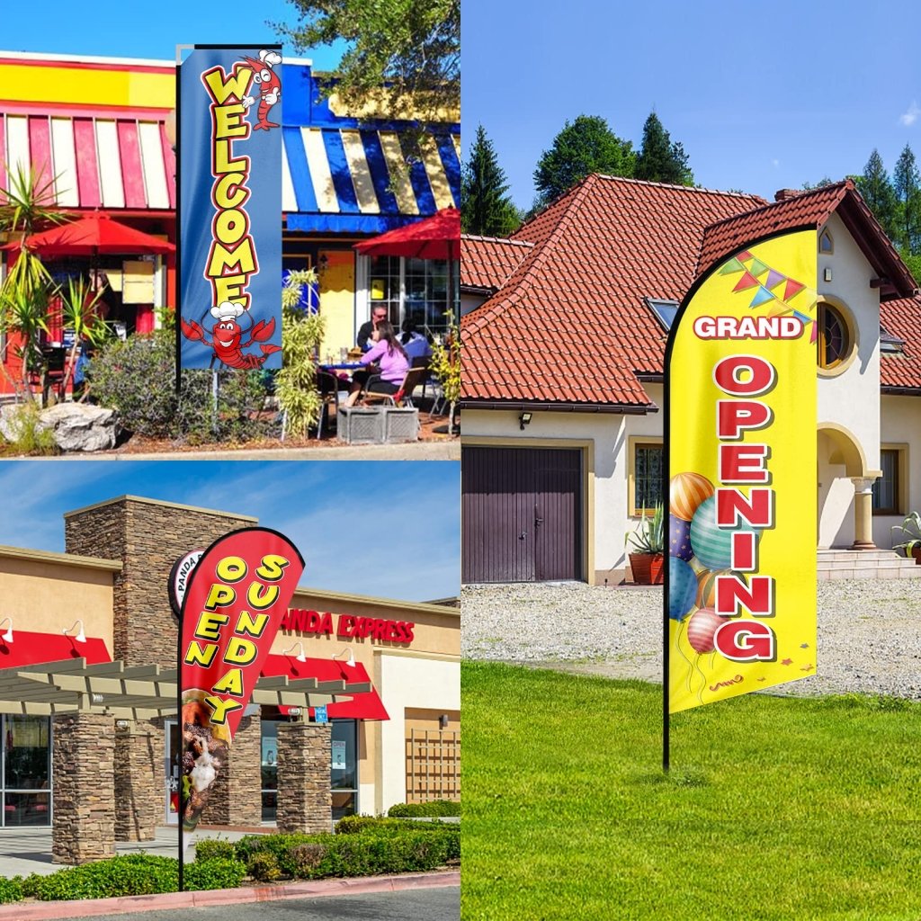 Custom Rectangle Swooper Flag - 2.3x9FT, Single/Double - Sided（Flagpole Not Included）