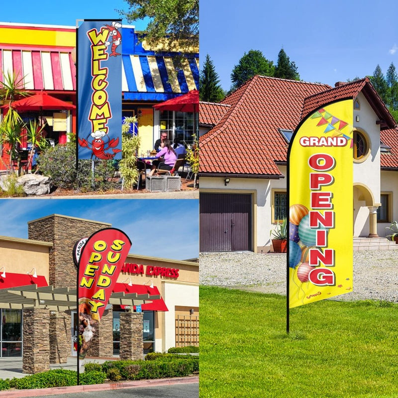 Custom Rectangle Swooper Flag - 2.3x9FT, Single/Double - Sided（Flagpole Not Included）