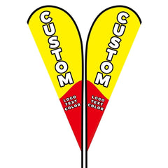 Custom Teardrop Flags - 3.6x9.5,4.3x11.5FT, Single/Double - Sided（Flagpole Not Included） - FSFlag
