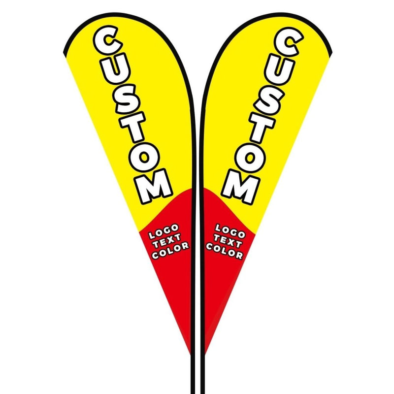 Custom Teardrop Flags - 3.6x9.5,4.3x11.5FT, Single/Double - Sided（Flagpole Not Included） - FSFlag