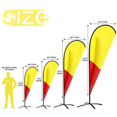 Custom Teardrop Flags - 3.6x9.5,4.3x11.5FT, Single/Double - Sided（Flagpole Not Included） - FSFlag