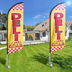 Deli Sign - 8ft Deli Feather Flag!（Flagpole Not Included） - FSFlag