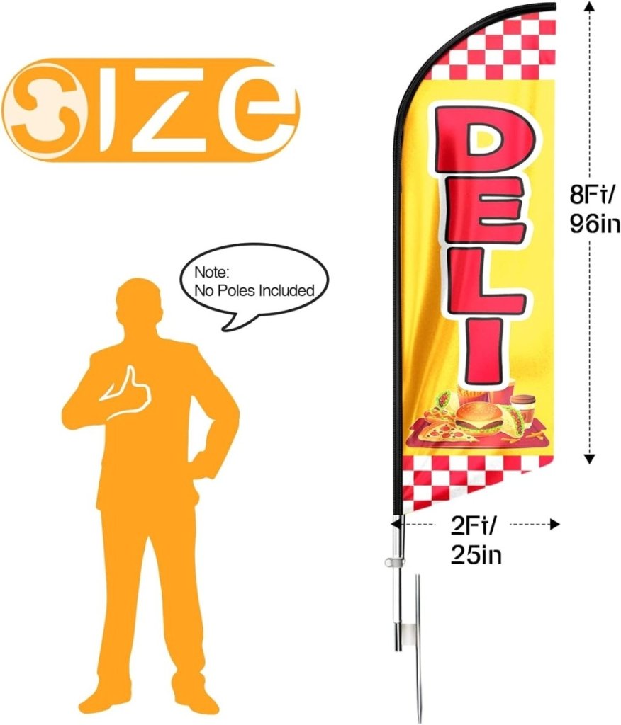 Deli Sign - 8ft Deli Feather Flag!（Flagpole Not Included） - FSFlag
