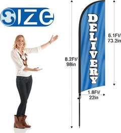 Delivery Sign - 8ft Delivery Feather Flag for Delivery Business - FSFlag