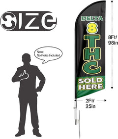 Delta 8 Thc Sign - Delta 8 THC Sold Here Feather Flag for Delta 8 THC Sold Here Business（Flagpole Not Included） - FSFlag