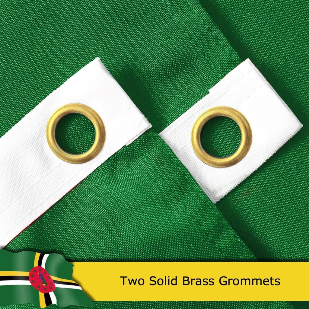 Dominica Dominican Flag for Outside, 400D Heavy Duty Polyester, Double - Sided Printing, Quadruple Stitched Fly Hem, Fade Resistant, 2 Brass Grommets
