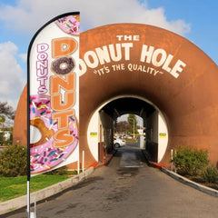 Donut Sign - 8ft Orange Donuts Feather Flag!（Flagpole Not Included） - FSFlag