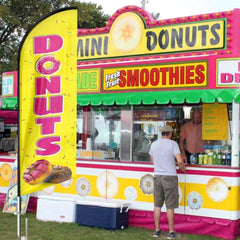 Donut Sign - 8ft Yellow Donuts Feather Flag!（Flagpole Not Included） - FSFlag