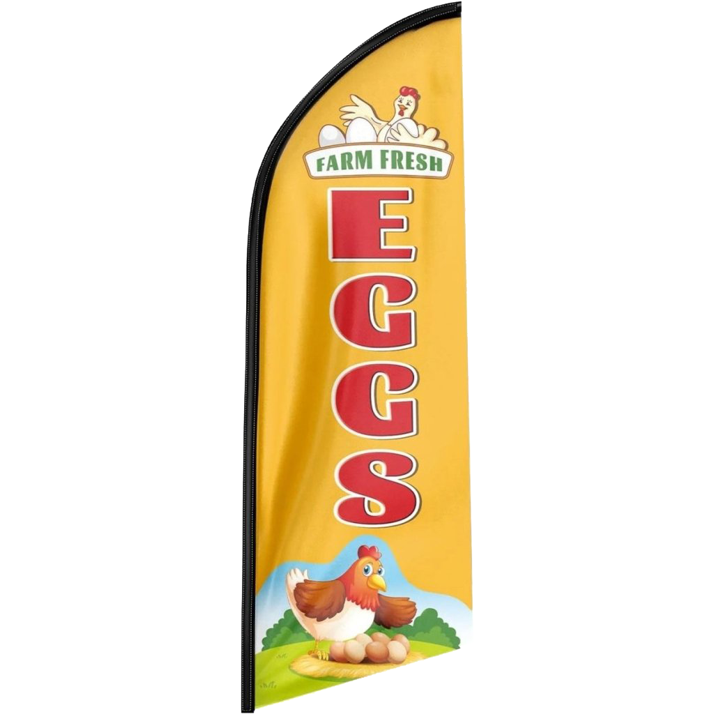 Egg Flag-8ft Farm Fresh Eggs Feather Flag（Flagpole Not Included）