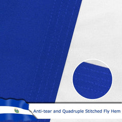 El Salvador El Salvadoran Flag for Outside, 400D Heavy Duty Polyester, Double - Sided Printing, Quadruple Stitched Fly Hem, Fade Resistant, 2 Brass Grommets