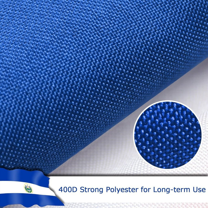 El Salvador El Salvadoran Flag for Outside, 400D Heavy Duty Polyester, Double - Sided Printing, Quadruple Stitched Fly Hem, Fade Resistant, 2 Brass Grommets