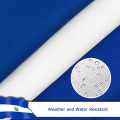 El Salvador El Salvadoran Flag for Outside, 400D Heavy Duty Polyester, Double - Sided Printing, Quadruple Stitched Fly Hem, Fade Resistant, 2 Brass Grommets