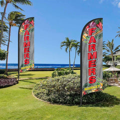 Farmers Market Signs - 8Ft Farmers Market Feather Flags Pole Kit